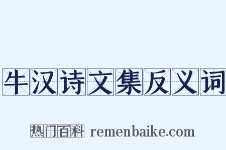 牛汉诗文集反义词是什么意思的图片